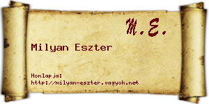 Milyan Eszter névjegykártya